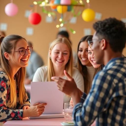 Students celebrating after completing their application